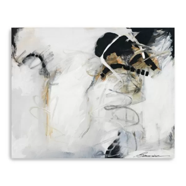 Canvas Art-Kirkland's Home Against All Odds Abstract Canvas Art Print White/Black/Gold