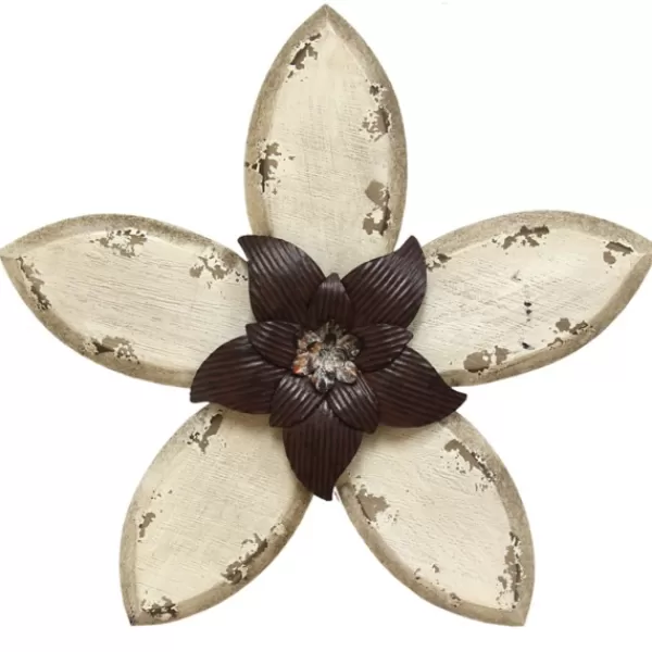 Wall Plaques-Kirkland's Home Antique Flower Plaque White