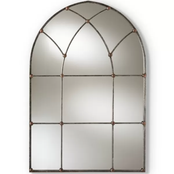 Decorative Mirrors-Kirkland's Home Antique Silver Arched Metal Mirror