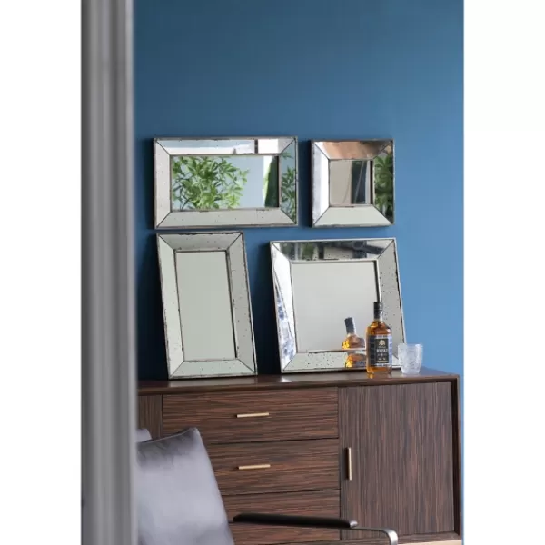 Decorative Mirrors-Kirkland's Home Antique Silver Glass Rectangular Frame Mirror