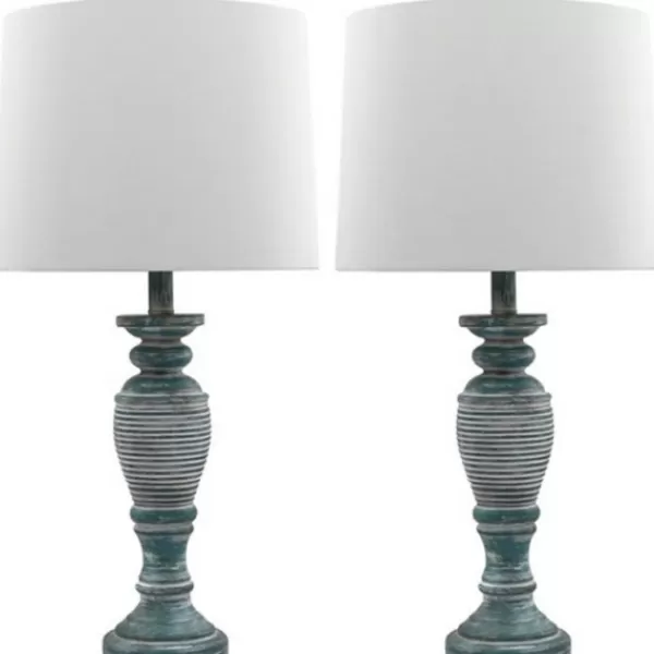 Table Lamps-Kirkland's Home Antique Spun Center Table Lamps, Set Of 2 Blue
