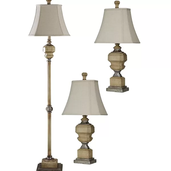 Table Lamps-Kirkland's Home Antique Statue Floor And Table Lamps, Set Of 3 Tan