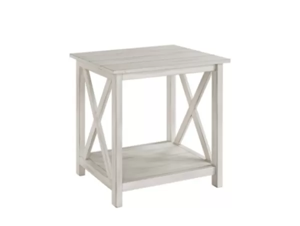 Accent & End Tables-Kirkland's Home Antique Washed Wood Square Side Table White