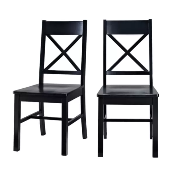 Dining Chairs-Kirkland's Home Antique Wood Dining Chairs, Set Of 2 Black