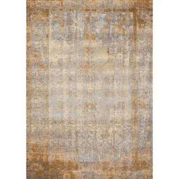 Outdoor Rugs-Kirkland's Home Antiqued Ivory Copper Outdoor Area Rug, 7X11 Yellow/Ivory