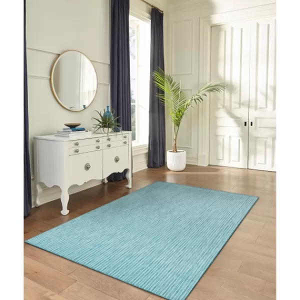 Outdoor Rugs-Kirkland's Home Aqua Intertwine Indoor/Outdoor Area Rug, 7X9 Blue