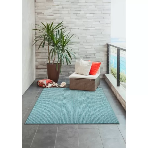 Outdoor Rugs-Kirkland's Home Aqua Intertwine Indoor/Outdoorr Area Rug, 6X9 Blue