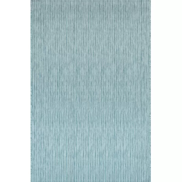 Outdoor Rugs-Kirkland's Home Aqua Intertwine Indoor/Outdoorr Area Rug, 6X9 Blue