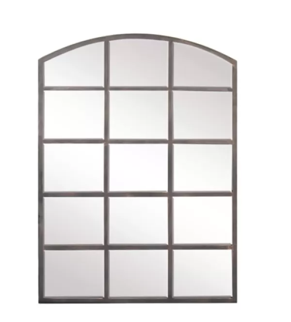 Decorative Mirrors-Kirkland's Home Arched Windowpane Wall Mirror Gray