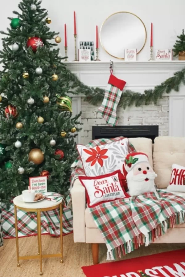 Blankets & Throws-Kirkland's Home Arlington Christmas Throw Blanket Red/Green