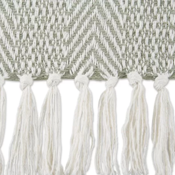 Blankets & Throws-Kirkland's Home Artichoke Herringbone Fringe Throw Green