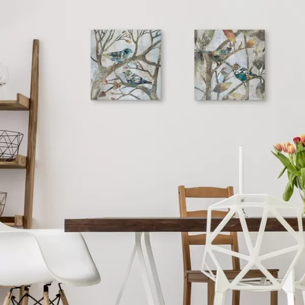 Canvas Art-Kirkland's Home Autumn Flight Canvas Art Prints, Set Of 2 Gray/Blue
