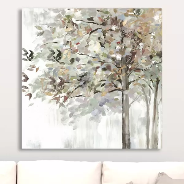 Canvas Art-Kirkland's Home Autumn Leaves Neutral Giclee Canvas Art, 30X30 In. White/Brown