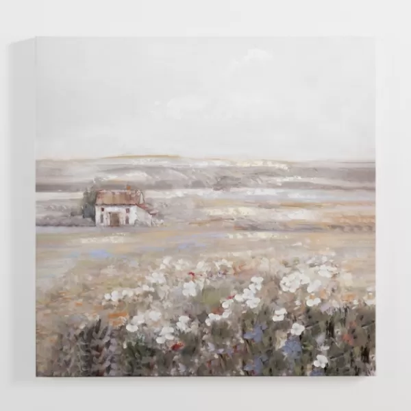 Canvas Art-Kirkland's Home Barn On The Meadow Canvas Art Print White/Gray/Brown