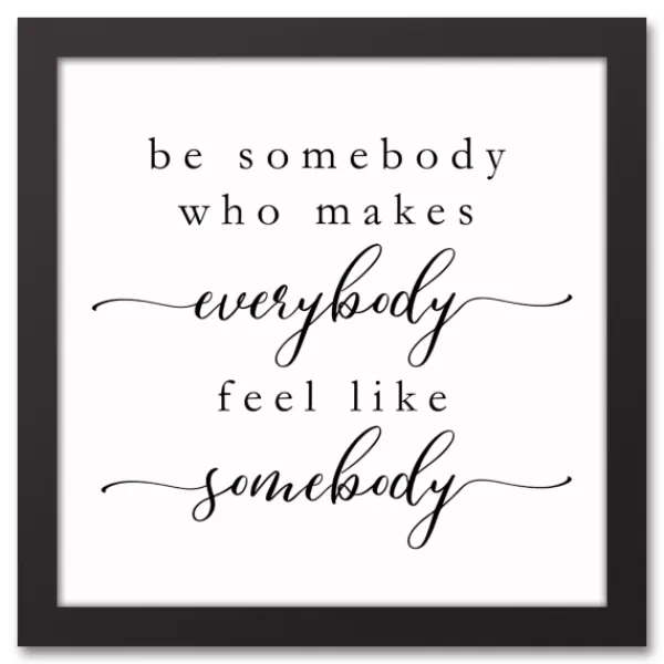 Wall Quotes & Signs-Kirkland's Home Be Somebody Framed Canvas Wall Plaque White/Black