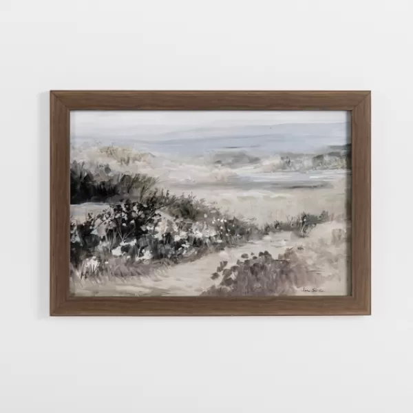 Framed Art-Kirkland's Home Beach Dunes Landscape Framed Art Print Gray