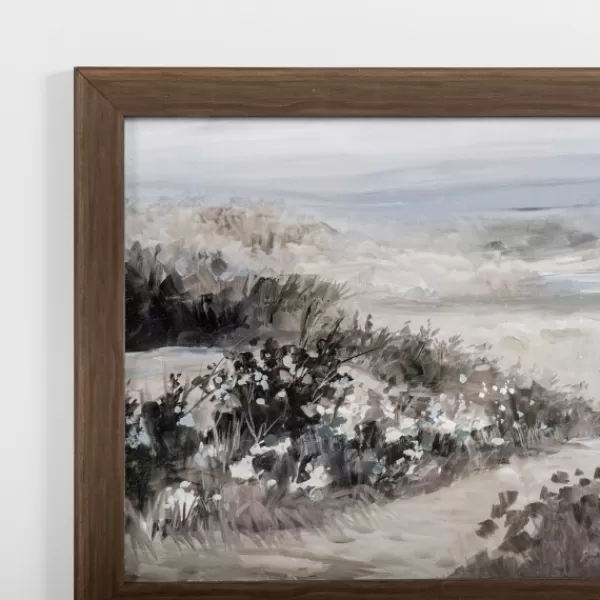 Framed Art-Kirkland's Home Beach Dunes Landscape Framed Art Print Gray