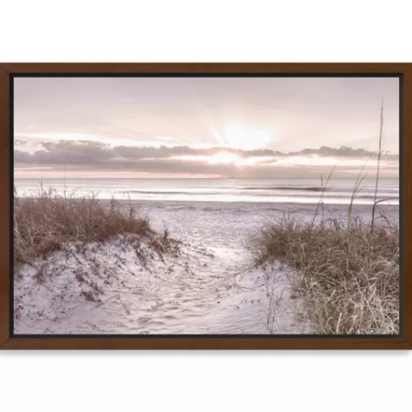 Framed Art-Kirkland's Home Beach Morning Blessing Framed Canvas Art Print White/Gray/Brown