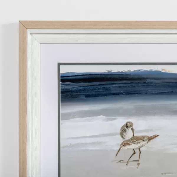 Framed Art-Kirkland's Home Beach Morning With Birds Framed Art Print Blue/Gray
