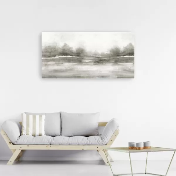 Canvas Art-Kirkland's Home Beautiful Journey Canvas Art Print, 60X30 In. Gray/White