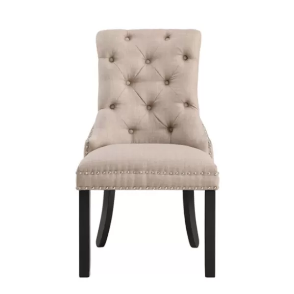 Dining Chairs-Kirkland's Home Beige Hourglass Tufted Dining Chairs, Set Of 2 Tan