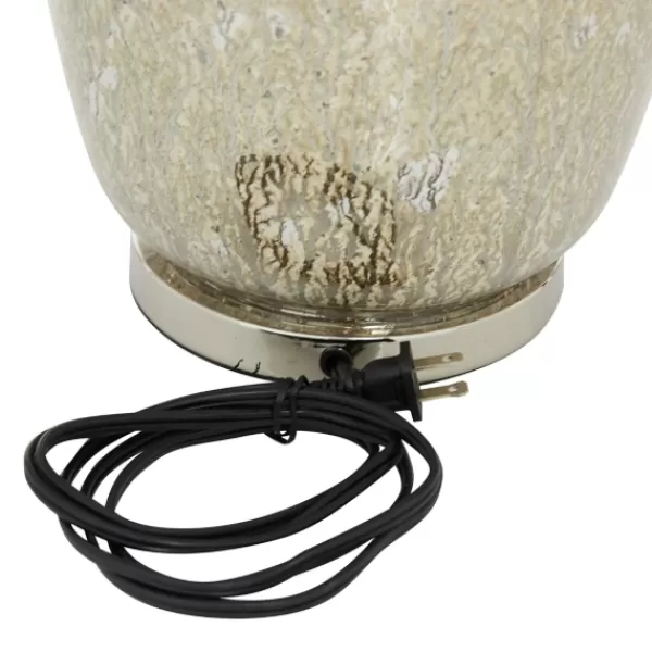 Table Lamps-Kirkland's Home Beige Marbled Mercury Glass Table Lamp Brown
