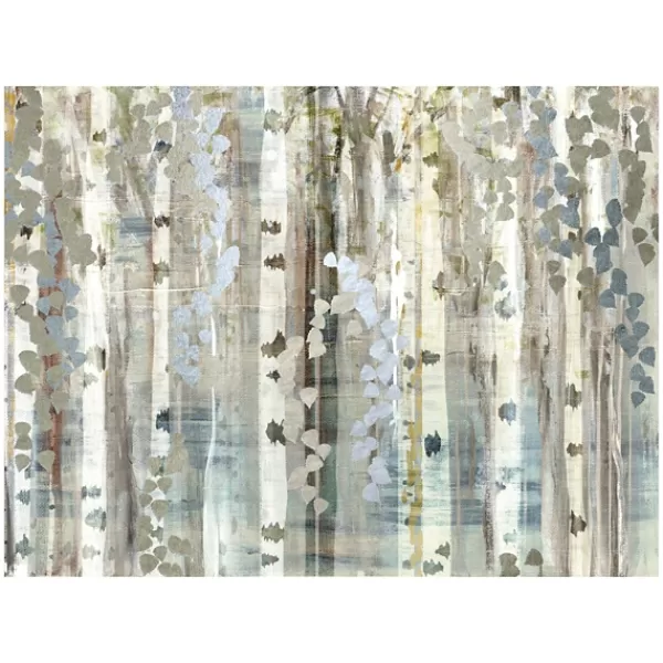 Canvas Art-Kirkland's Home Birch Wood Meadow Giclee Canvas Art Print Gray/Blue