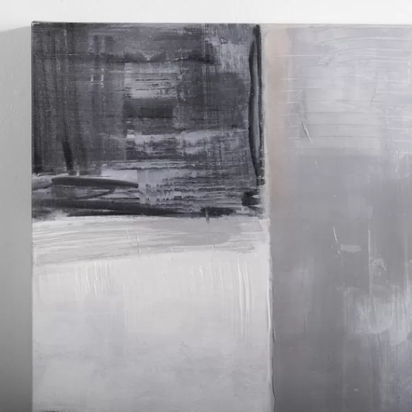 Canvas Art-Kirkland's Home Black And White Abstract Block Canvas Art Print Black/White/Gray