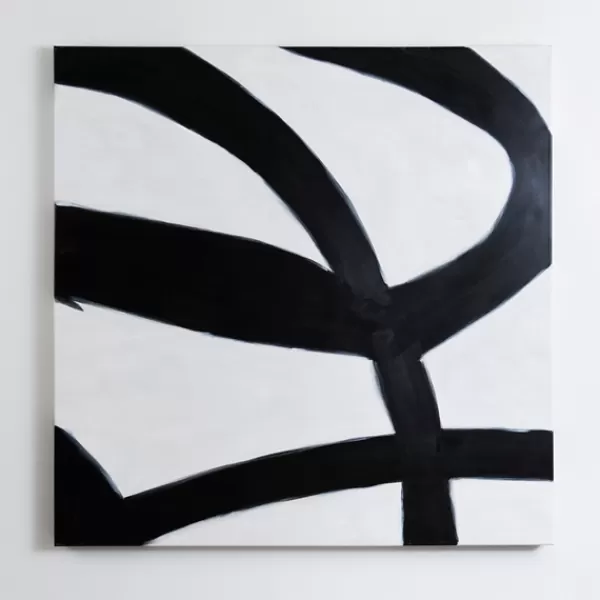 Canvas Art-Kirkland's Home Black And White Abstract Canvas Wall Art White/Black
