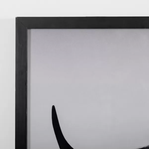 Framed Art-Kirkland's Home Black And White Bull Silhouette Framed Art Print Black/White