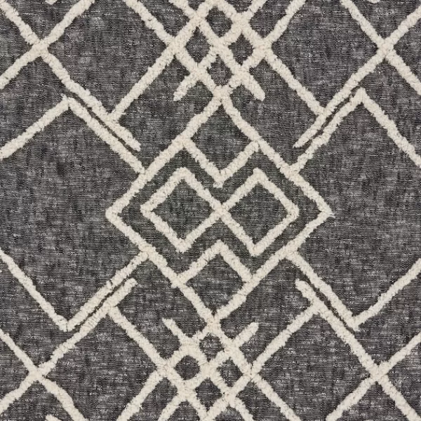 Blankets & Throws-Kirkland's Home Black And White Cotton Geometric Tufted Throw Black/White