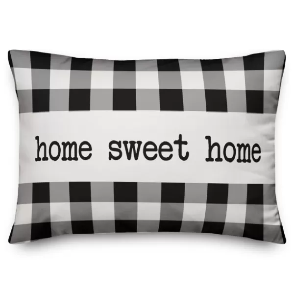 Pillows-Kirkland's Home Black And White Home Sweet Home Pillow Black/White