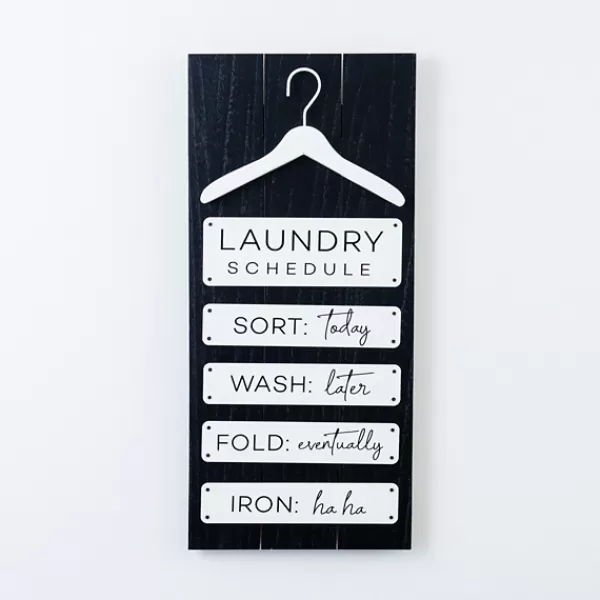 Wall Quotes & Signs-Kirkland's Home Black And White Laundry Hanger Plaque Black/White