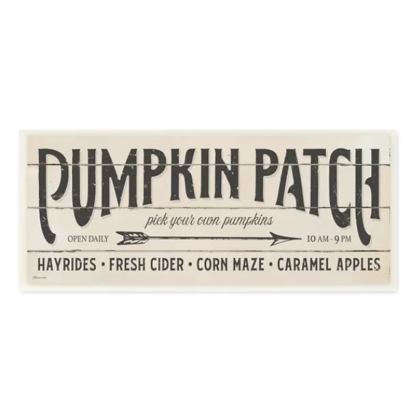 Wall Quotes & Signs-Kirkland's Home Black And White Pumpkin Patch Wood Plaque Ivory/Black