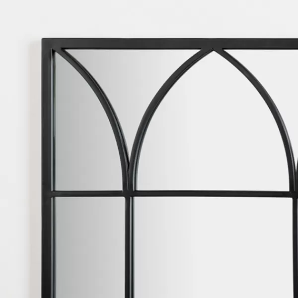 Decorative Mirrors-Kirkland's Home Black Arched Pane Wall Mirror