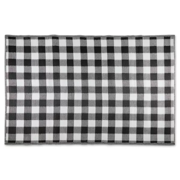 Outdoor Rugs-Kirkland's Home Black Buffalo Check Indoor/Outdoor Area Rug, 5X8 Black/White