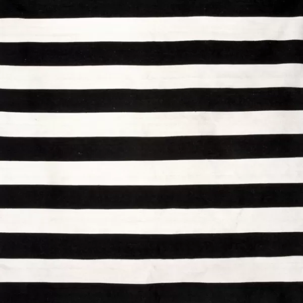 Outdoor Rugs-Kirkland's Home Black Cabana Stripe Indoor/Outdoor Area Rug, 8X8 Black/White