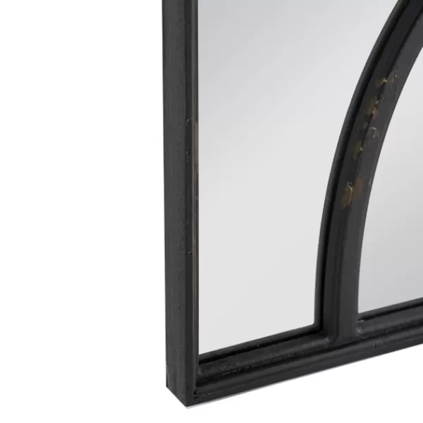 Decorative Mirrors-Kirkland's Home Black Carved Wooden Frame Wall Mirrors, Set Of 2