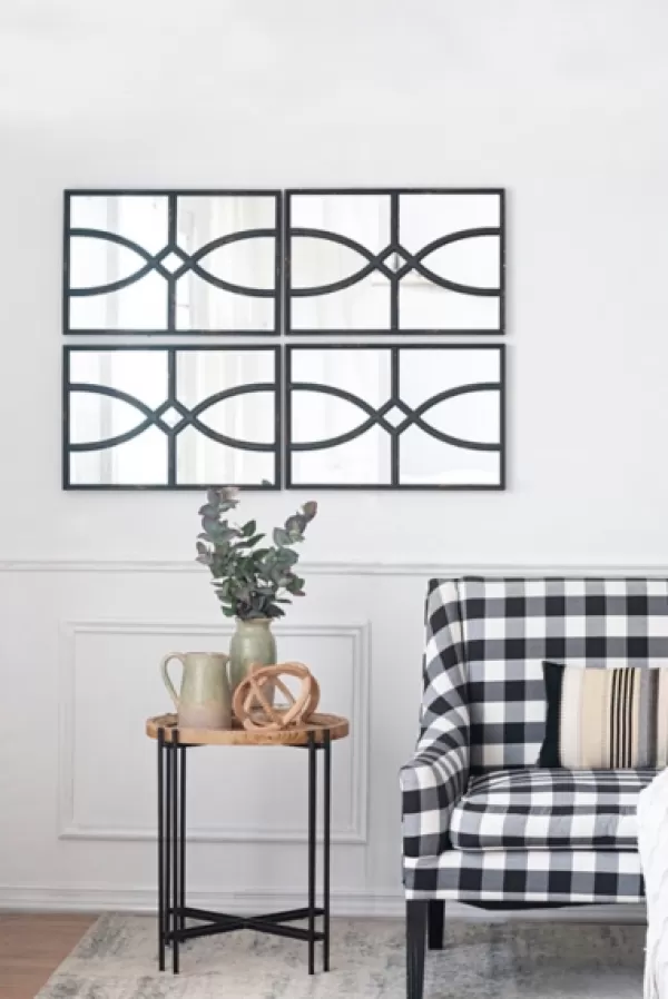 Decorative Mirrors-Kirkland's Home Black Carved Wooden Frame Wall Mirrors, Set Of 2