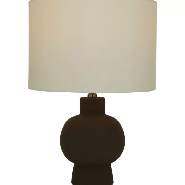 Table Lamps-Kirkland's Home Black Ceramic Hourglass Simple Small Table Lamp White