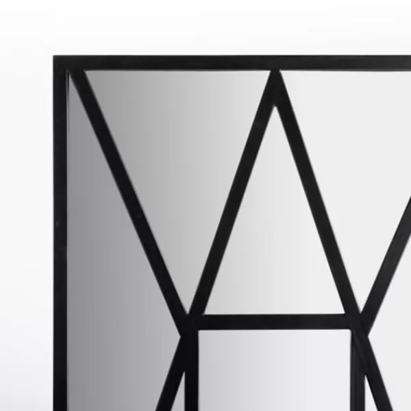 Decorative Mirrors-Kirkland's Home Black Cross Pane Leaner Mirror