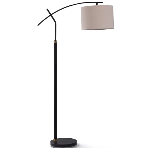 Floor Lamps-Kirkland's Home Black Dudley Adjustable Arm Floor Lamp Tan