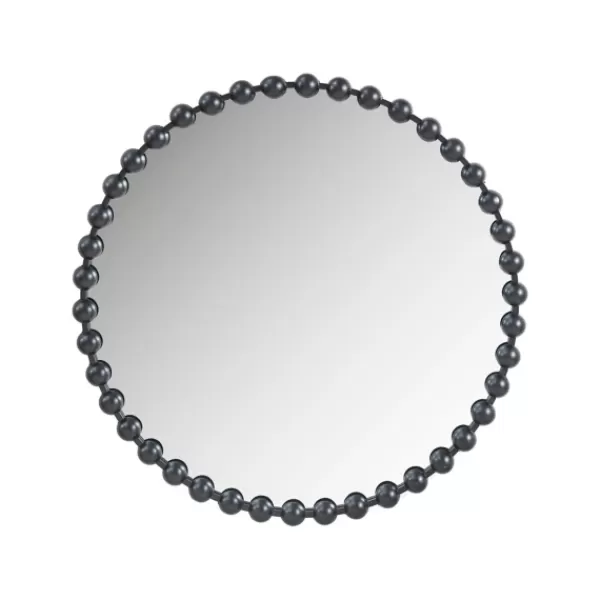 Decorative Mirrors-Kirkland's Home Black Foiled Beaded Wall Mirror, 36 In.