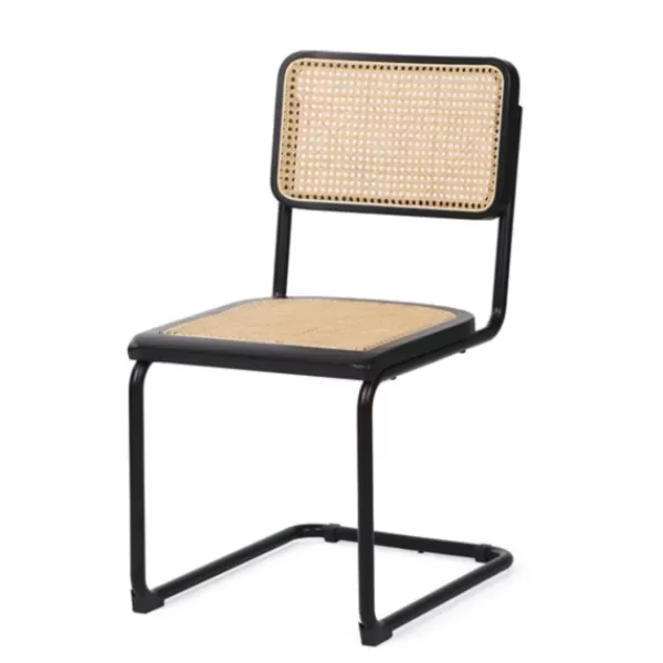 Dining Chairs-Kirkland's Home Black Framed Woven Cane Dining Chairs, Set Of 2 Tan/Black