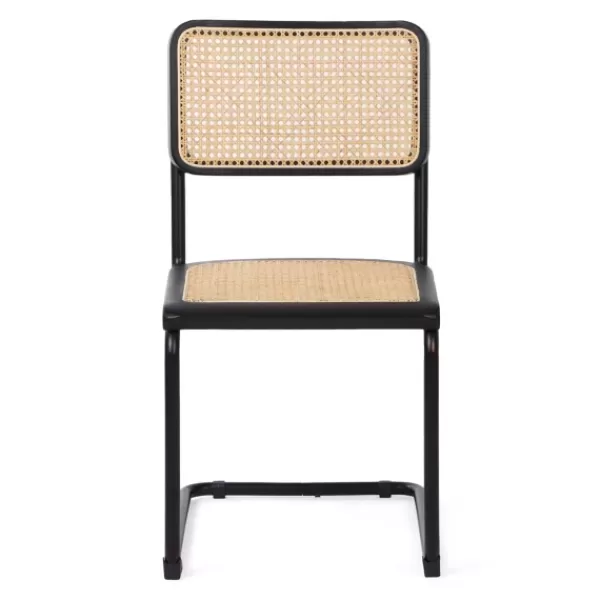 Dining Chairs-Kirkland's Home Black Framed Woven Cane Dining Chairs, Set Of 2 Tan/Black