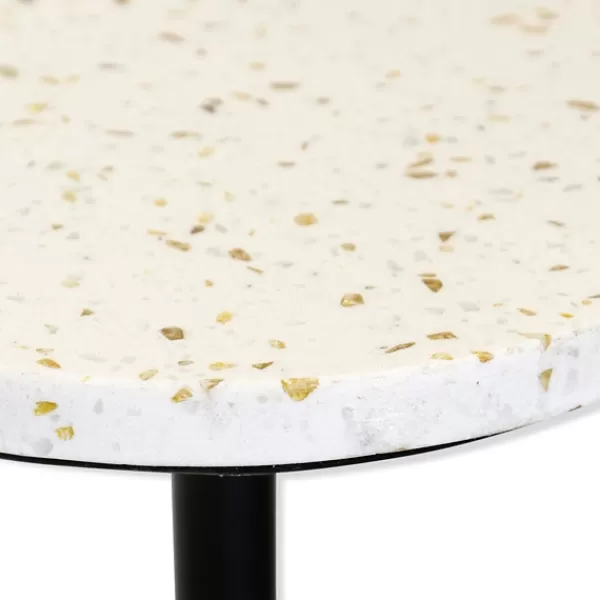 Accent & End Tables-Kirkland's Home Black Marble Top Pedestal Cocktail Table Black/White