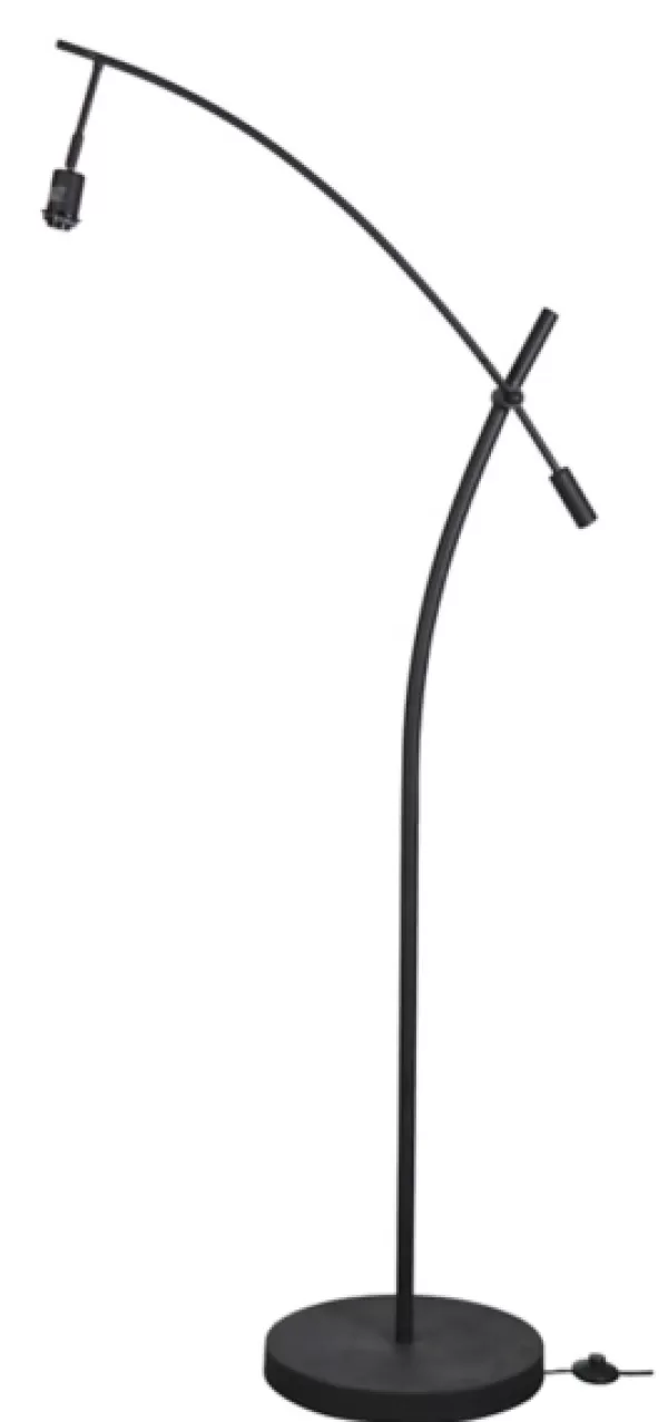 Floor Lamps-Kirkland's Home Black Metal Adjustable Task Shade Floor Lamp Gray