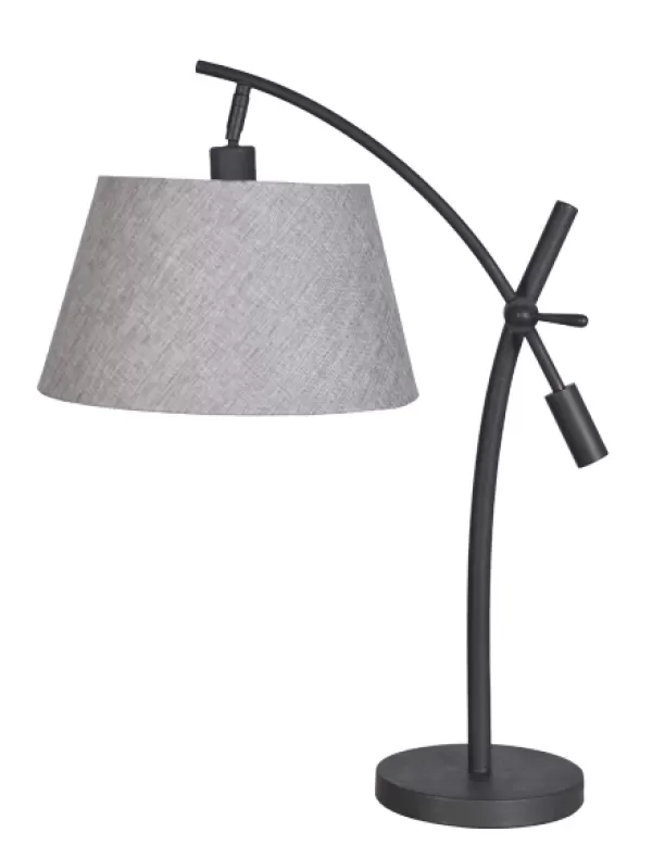 Table Lamps-Kirkland's Home Black Metal Adjustable Task Shade Table Lamp Gray