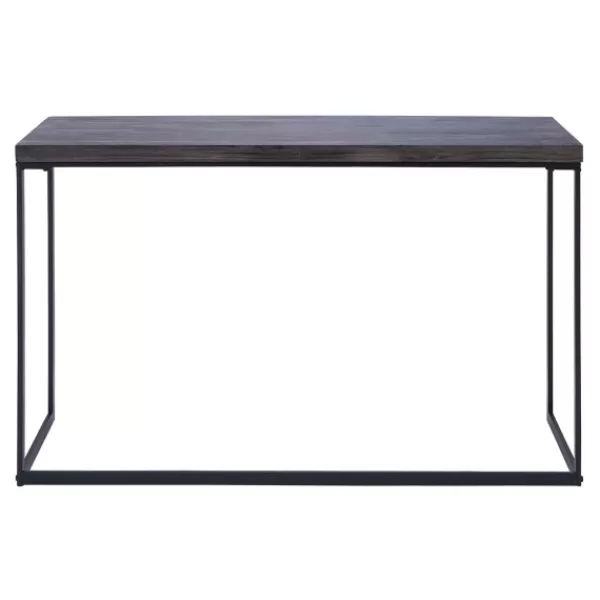 Console Tables-Kirkland's Home Black Metal And Wood Contemporary Console Table Black/Gray