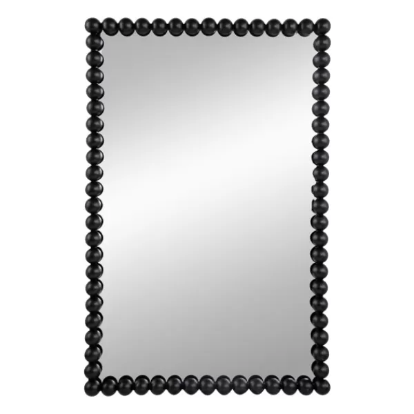Decorative Mirrors-Kirkland's Home Black Metal Rectangle Beaded Wall Mirror